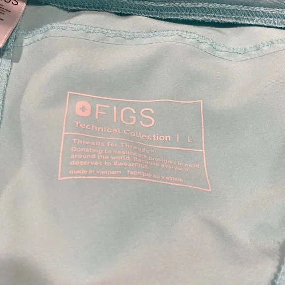 Figs Scrub 4-Pocket Pants, Color: Fresh Aqua Size L - Picture 8 of 10